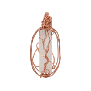 Selenite Pendant Wrapped in Tree of Life
