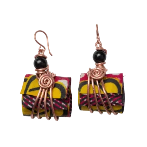 African Fabric Packet Book Earrings