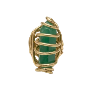 Jade Stone Brass Ring