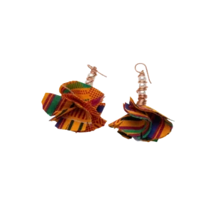 Pearl Kente Cloth Earrings