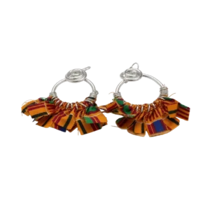 Silver Kente Cloth Earrings