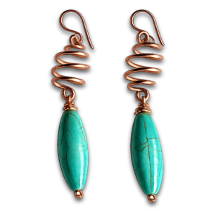 Turquoise Spiral Earrings